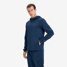 Lescon Mavi Erkek Fermuarlı Kapüşonlu Sweatshirt 26n-1163