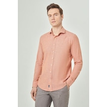 Bisse Erkek Slim Fit Uzun Kollu Spor Gömlek Kıremıt Gm23y231059 D26 Çok Renkli