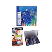 Alex Spiralli Suluboya Defteri 300 Gr 12 Yp 20x20 Cm Lyra Aquacolor Pastel Boya 12 Renk