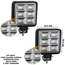 Off Road Kare Çalışma Lambası BEYAZ 48 Led 10,5x10,5 cm 2 Adet