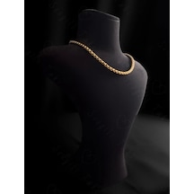 Köşeli Model Choker Gold Çelik Zincir Kolye Choker Serisi Altın