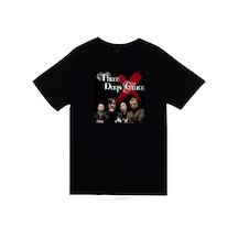 Stoned&Fame Three Days Grace Müzik Grubu Baskılı Unisex %100 Pamuk Siyah T-shirt SIYAH