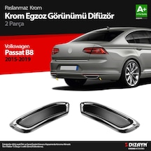 S-dizayn Vw Passat B8 Krom Egzoz Görünümü Difüzör R Line Still 2 Parça 2015-2019