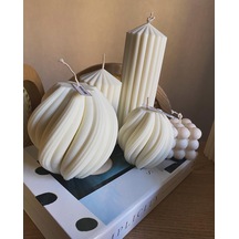 5'li Doğal Dekoratif Mum Seti %100 Soya Wax