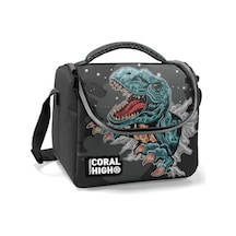 Coral High Erkek Okul Okul Beslenme Çantası - Siyah Gri Dinazor - Termal Astarlı 0