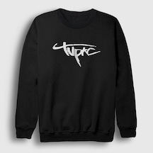 Presmono Unisex Logo Tupac Shakur Sweatshirt Siyah