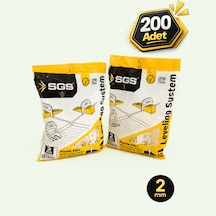 Seviye Tespit Klipsi 2 Mm 200 Adet Seramik Fayans Eşitleme Sistemi Derz Ayar Aparatı -