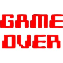 Game Over Araba Sticker 17x17 Cm Kırmızı