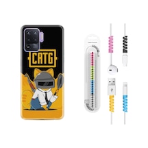 Oppo Reno 5 Lite Kılıf Kablo Koruyuculu Cat G 1677 Siyah