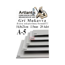 A5 Mukavva Gri 1.5 Mm 20 Adet 1 Paket 14,8x21 Cm A-5 Mukavva 1,5 Mm Kalınlığında A-5 Mukavva 1 Adet