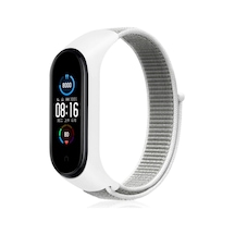 Newface - 823 - Xiaomi Mi Band 4 Hasırlı Cırtcırtlı Kordon - Csmo-tex - - Beyaz