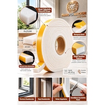 Tr 3 Metre Kapı Pencere İzolasyon Süngeri 22x8 Mm Yapışkanlı Yalıtım Bandı 723803