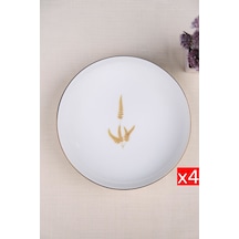 Tabak Evi Porselen Natura Marinum Altın Yaldız Çukur Tabak 18,50cm 4 Lü Çok Renkli