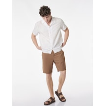 Koton Regular Fit Cepli Bermuda Beli Bağcıklı Şort Kahverengi 6sam40045hw Kahve