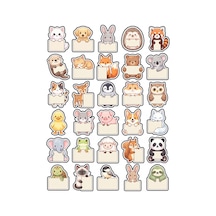 30 Adet Hayvanlı Not Sticker Seti - Ajanda Defter Planner İçin Çok Renkli