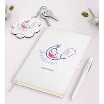 Kişiye Özel Jinekolog Beyaz Defter Kalem Ve Anahtarlık Set N11.8771