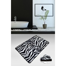 Strıped 80X100 Cm Banyo Halısı Paspas Yıkanabilir