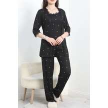 Seka Store Seka Pegasus Üçlü Pijama Takımı Siyah - 70044.1048. Çok Renkli