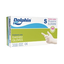 Dolphin Lateks Muayene Eldiveni Pudralı 100 Adet Beyaz S 3'li Ekonomik Paket - 3 Adet Tarı