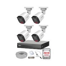 Dahua 4 Kameralı Gece Görüşlü Su Geçirmez Full Hd Güvenlik Kamerası Seti 250gb