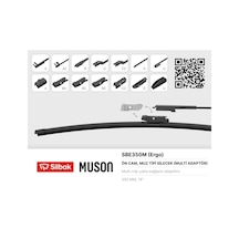 Ilkeshop Silecek Süpürgesi Muz Tipi 350mm Multi Adaptörlü Ergonomik