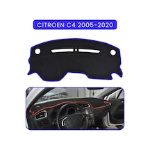 Cıtroen C4 2005-2020torpido Koruma Halısı Mavi Kenar