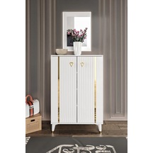 Lyra Ayakkabılık Çok Amaçlı Dolap Mutfak Kiler Balkon Beyaz Gold Beyaz