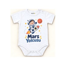 Babylimon Mars Yolcusu Beyaz Kısa Kollu Çıtçıtlı Bebek Zıbını Beyaz - Mars Yolcusu - 928161949 Beyaz - Mars Yolcusu