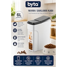 6 Litre Kapaklı Mama Saklama Kabı Hava Geçirmez Kedi Köpek Kuru Mama Saklama Kutusu