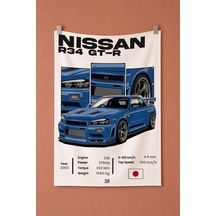 Nissan R34 Gt-r Dekoratif Duvar Örtüsü Duvar Halısı Reaste