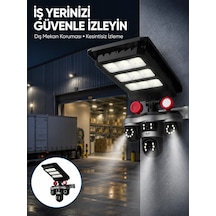 Zenvia Solar Panelli 3 Lens Dış Mekan Güvenlik Kamerası Hareket Algılamalı Led Aydınlatmalı Znv2026