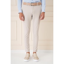 Efor Slim Fit Yan Cepli Düz Esnek Casual Kum Pantolon P 1144 Kum