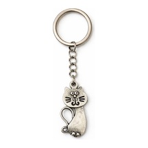 Whisker Mood Kedi Figürlü Gümüş Renk Unisex Metal Anahtarlık