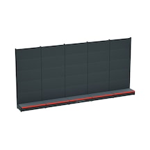 Bazalı Delikli Hırdavat Rafı Antrasit, 5 Ünite W450 H220 D30/40 Cm Kırmızı