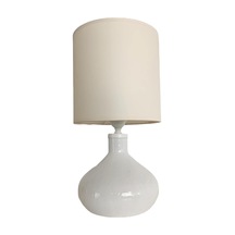 Katy Beyaz Eskitme Polyester Abajur Beyaz - Eskitme