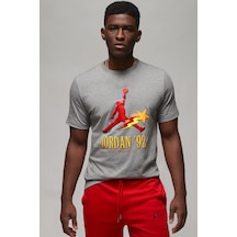 Nike Air Jordan Graphic Ss Crew Grafik Baskılı Erkek Tişört Gri Gri