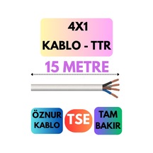 Öznur 4x1 Ttr Kablo Metre Seçenekli Beyaz - 15 Metre