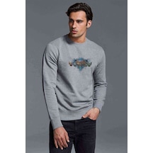 Mobile Legends Bang Bang Baskılı Gri Erkek Örme Sweatshirt