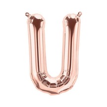 U Harfi Rose Gold Folyo Balon 34 İnç 80 Cm