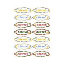 Kişiye Özel 14 Adet Renkli Bulut Konseptli Kitap Etiketi - A4 Parlak Kuşe Sticker Diğer
