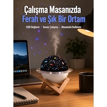 Projektör Işıklı Ve Aromaterapi Destekli Taşınabilir Nemlendirici Cihaz Usb Bağlantılı - Lisinya