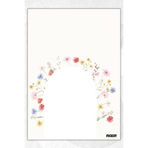 A5 Çiçek Bloknot Çizgisiz Defter - 50 Yaprak - Memopad - Notepad - Not Defteri - Not Kağıdı - 1185 Çok Renkli