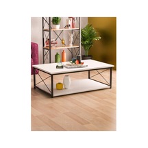Double Orta Sehpa Beyaz 90x50 Cm Çok Renkli