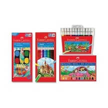 FABER CASTELL 12'Lİ KURU BOYA + 12'Lİ KEÇELİ KALEM + 12'Lİ PASTEL