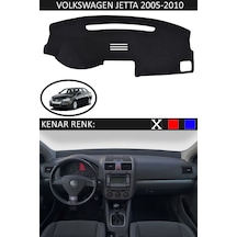 808 Group Volkswagen Jetta 2005-2010 İçin Uygun Torpido Koruma Halısı Siyah Kenar Renk Siyah