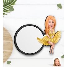 Kişiye Özel Marilyn Monroe Karikatürlü Ahşap Bardak Altlığı-1