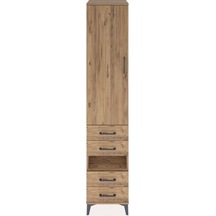 Hyperion Dolap 3 Raflı 4 Çekmeceli Tek Askılı 44x44x221 Çam-çam Çam