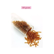 Uzun Boru Kesme Boncuk Çap 2mm Uzunluk 10 Mm - 60 Gram - Şeffaf Gold - Bnc293 Diğer