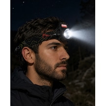 Hubrendy Tekno Şarjlı Sensörlü Led Kafa Lambası Zoom Özellikli Güçlü Aydınlatma AÇIK GRİ KAHVE KARIŞIMI