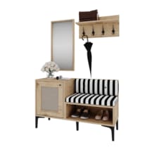 Trio Aynalı,raflı Ayakkabılık/portmanto